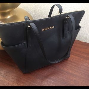 Michael Kors Black Leather Shoulder Bag